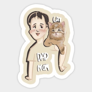 Cat family dad and mom Sticker